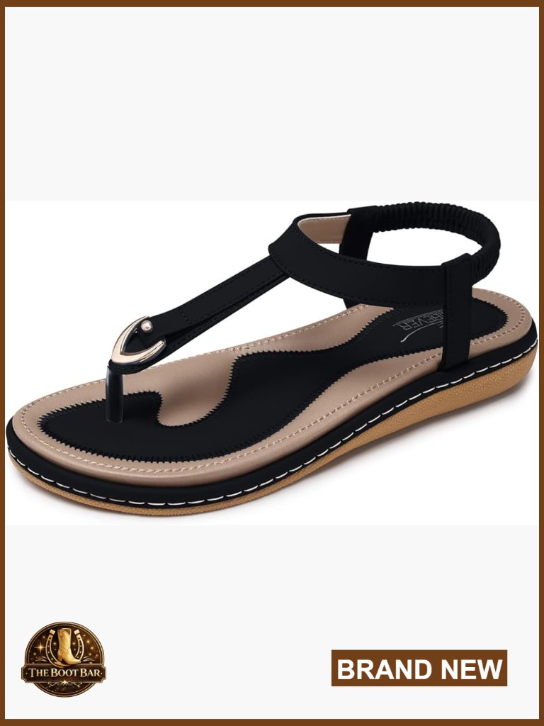 Womens T-Strap Thong Flat Sandals Comfortable Walking Orthopedic Dressy Casual